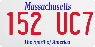 MA license plate 152UC7