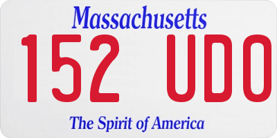 MA license plate 152UD0