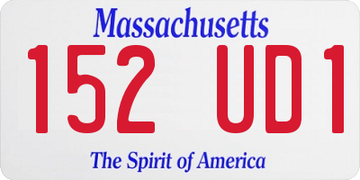 MA license plate 152UD1