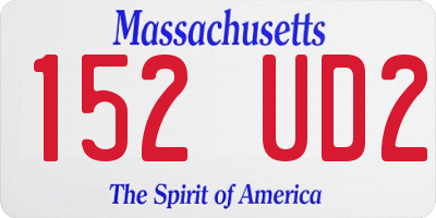 MA license plate 152UD2