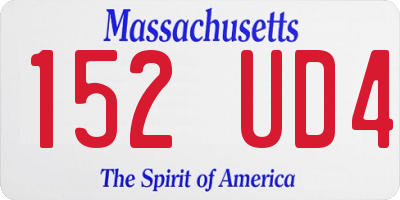 MA license plate 152UD4