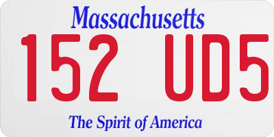 MA license plate 152UD5