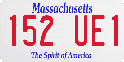 MA license plate 152UE1