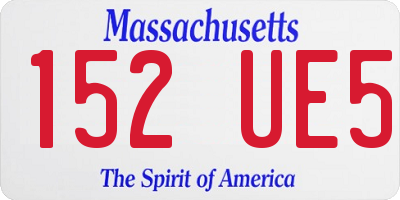 MA license plate 152UE5