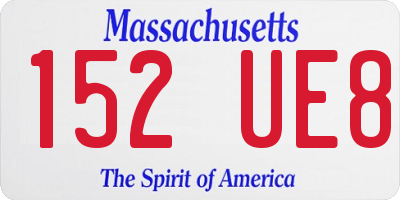 MA license plate 152UE8
