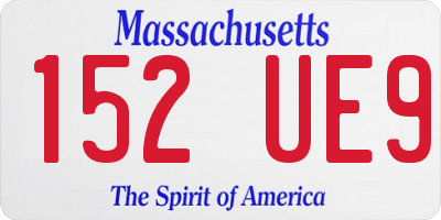 MA license plate 152UE9