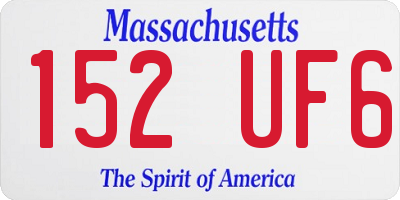 MA license plate 152UF6