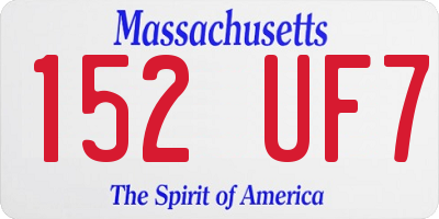 MA license plate 152UF7