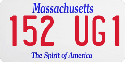 MA license plate 152UG1