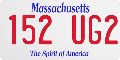 MA license plate 152UG2