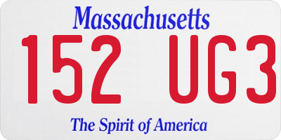 MA license plate 152UG3