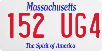 MA license plate 152UG4