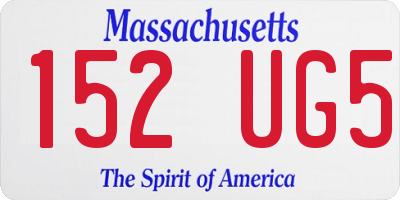MA license plate 152UG5