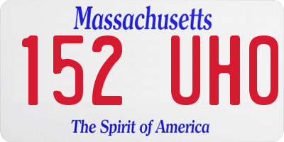 MA license plate 152UH0