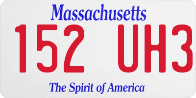 MA license plate 152UH3