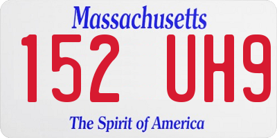 MA license plate 152UH9