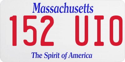 MA license plate 152UI0