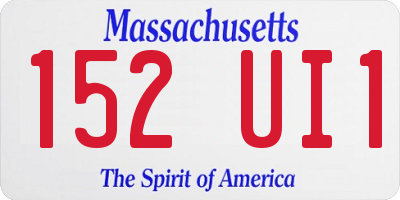 MA license plate 152UI1