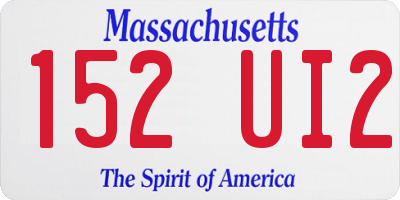 MA license plate 152UI2