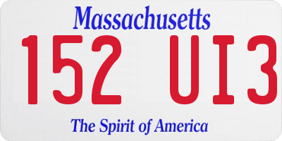 MA license plate 152UI3