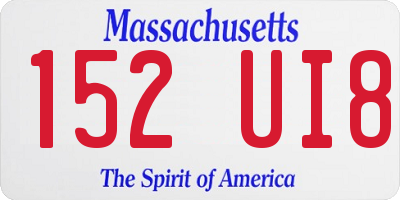 MA license plate 152UI8