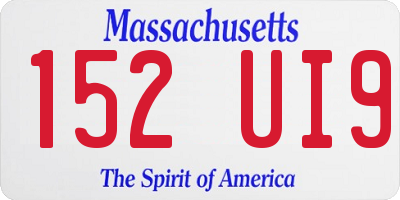 MA license plate 152UI9