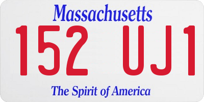 MA license plate 152UJ1