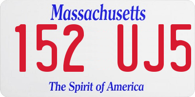 MA license plate 152UJ5