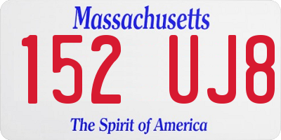 MA license plate 152UJ8