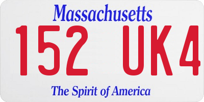 MA license plate 152UK4