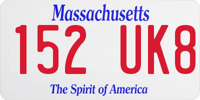 MA license plate 152UK8