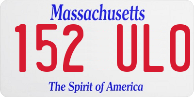 MA license plate 152UL0
