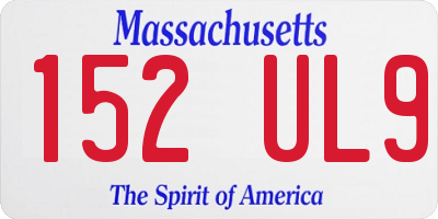 MA license plate 152UL9