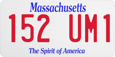 MA license plate 152UM1