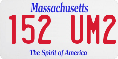 MA license plate 152UM2