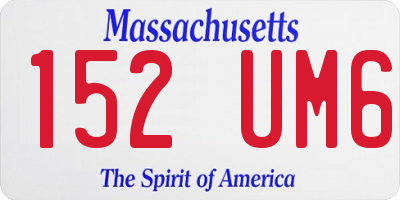 MA license plate 152UM6