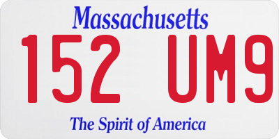 MA license plate 152UM9