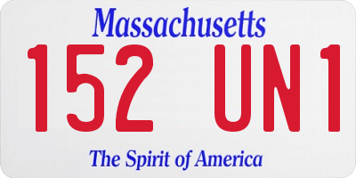MA license plate 152UN1