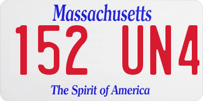 MA license plate 152UN4