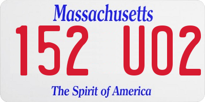 MA license plate 152UO2