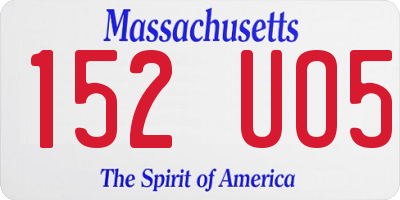 MA license plate 152UO5