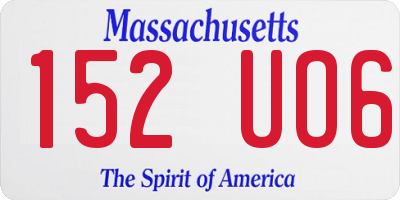 MA license plate 152UO6