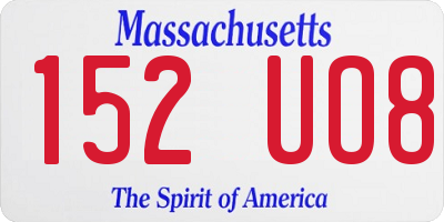 MA license plate 152UO8