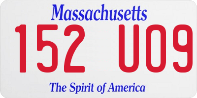 MA license plate 152UO9