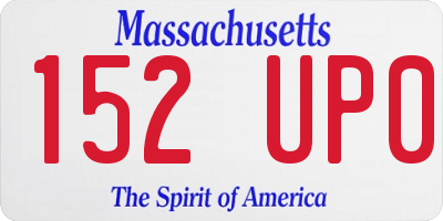 MA license plate 152UP0