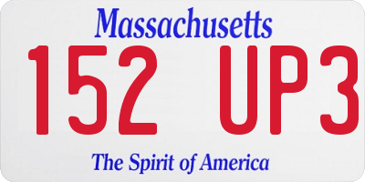 MA license plate 152UP3