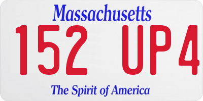 MA license plate 152UP4
