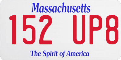 MA license plate 152UP8