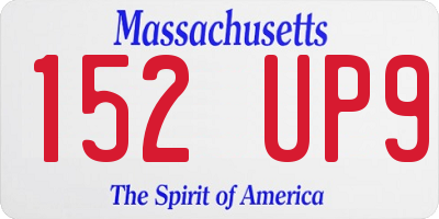 MA license plate 152UP9