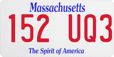 MA license plate 152UQ3